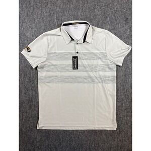 Authentic Brand Missouri Tigers Mens XL Polo Shirt Grey Striped Mizzou NCAA NEW